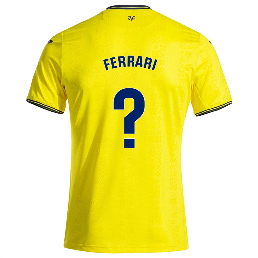 Femme Maillot Andrés Ferrari #0 Jaune Noir Tenues Domicile 2024/25 T-Shirt Suisse