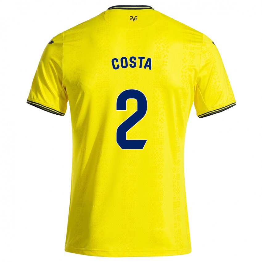 Femme Maillot Logan Costa #2 Jaune Noir Tenues Domicile 2024/25 T-Shirt Suisse