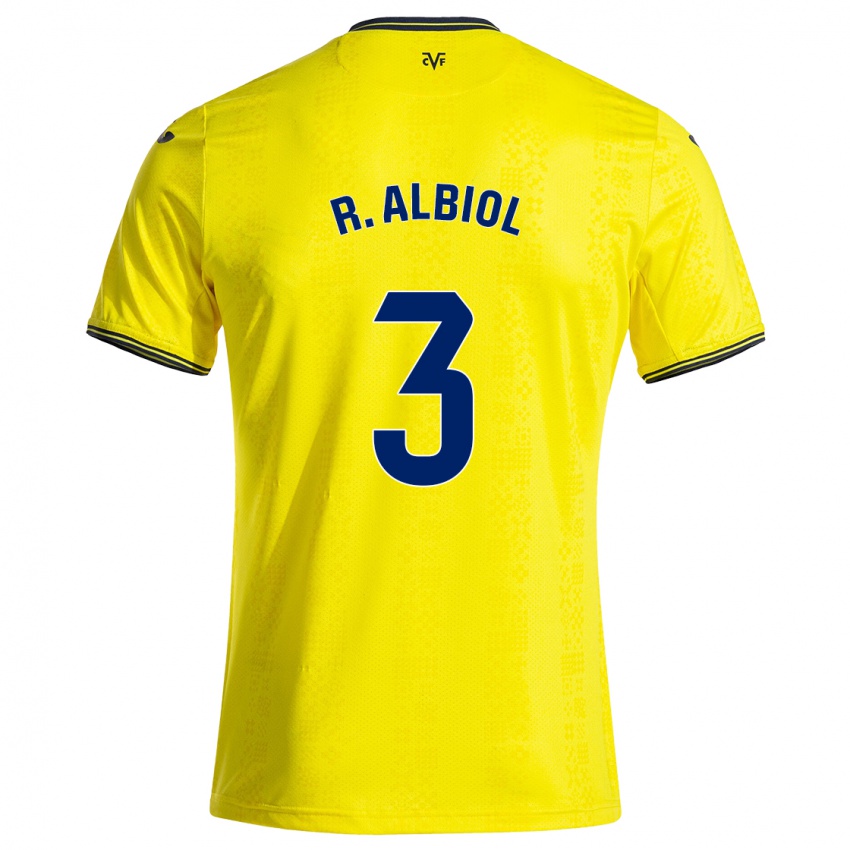 Femme Maillot Raúl Albiol #3 Jaune Noir Tenues Domicile 2024/25 T-Shirt Suisse