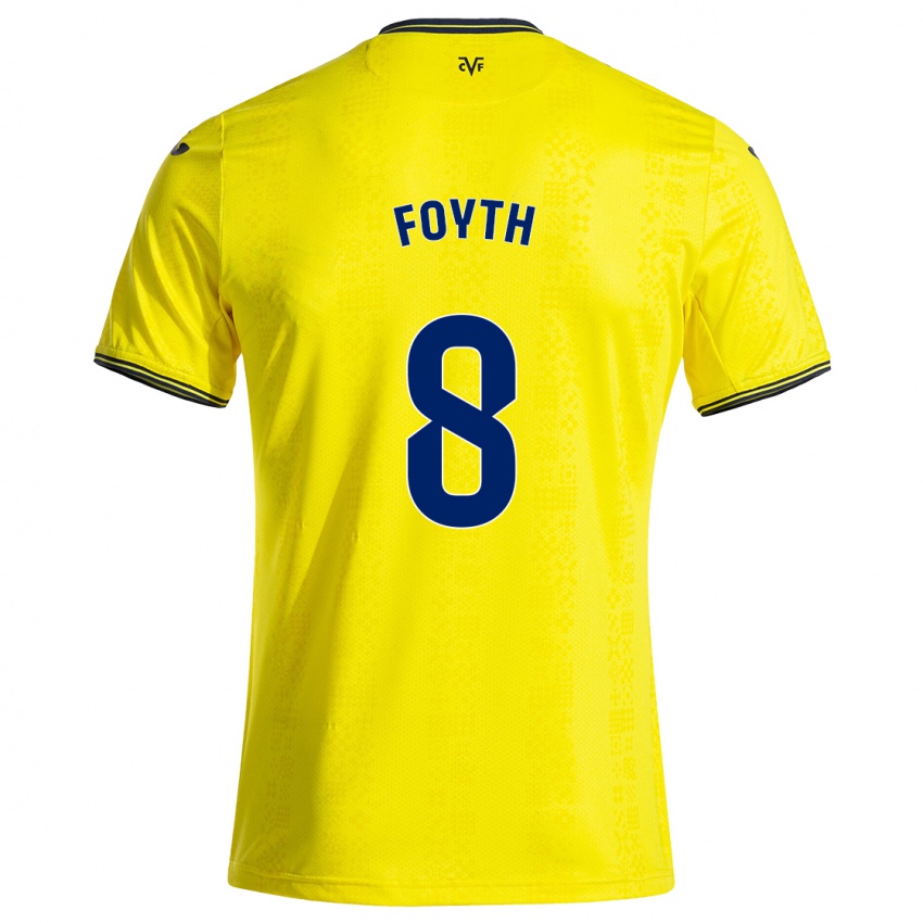 Femme Maillot Juan Foyth #8 Jaune Noir Tenues Domicile 2024/25 T-Shirt Suisse