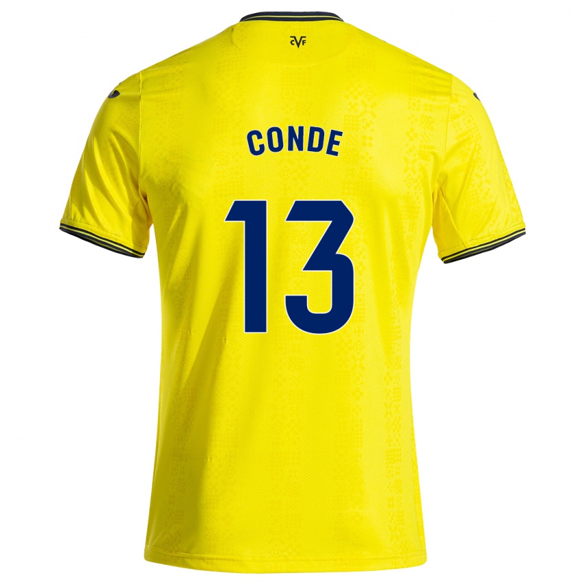 Femme Maillot Diego Conde #13 Jaune Noir Tenues Domicile 2024/25 T-Shirt Suisse