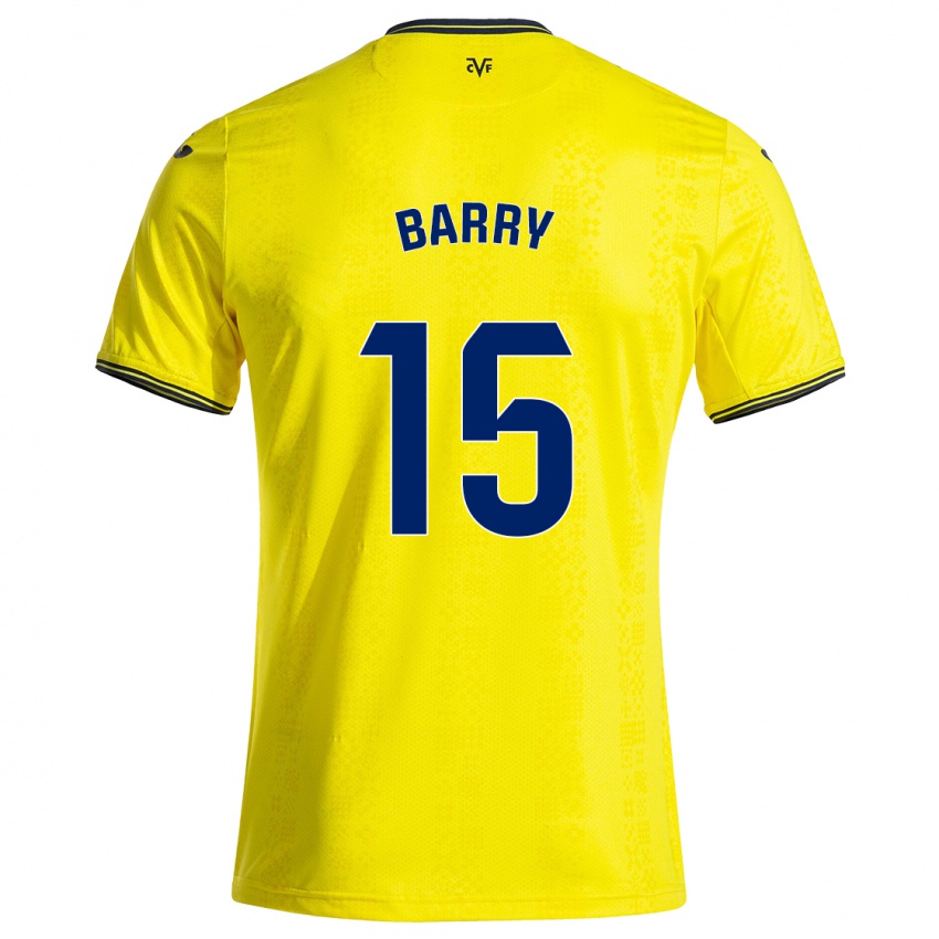 Femme Maillot Thierno Barry #15 Jaune Noir Tenues Domicile 2024/25 T-Shirt Suisse