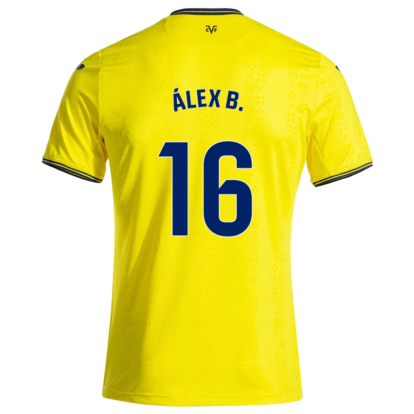 Femme Maillot Álex Baena #16 Jaune Noir Tenues Domicile 2024/25 T-Shirt Suisse