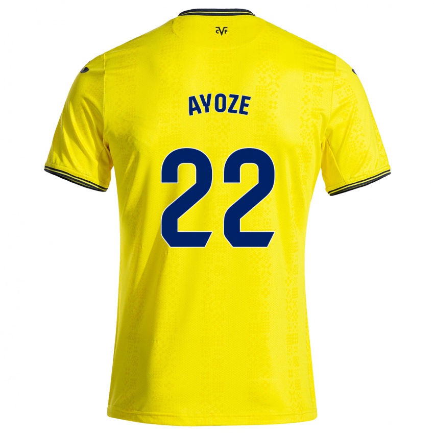 Femme Maillot Ayoze Perez #22 Jaune Noir Tenues Domicile 2024/25 T-Shirt Suisse