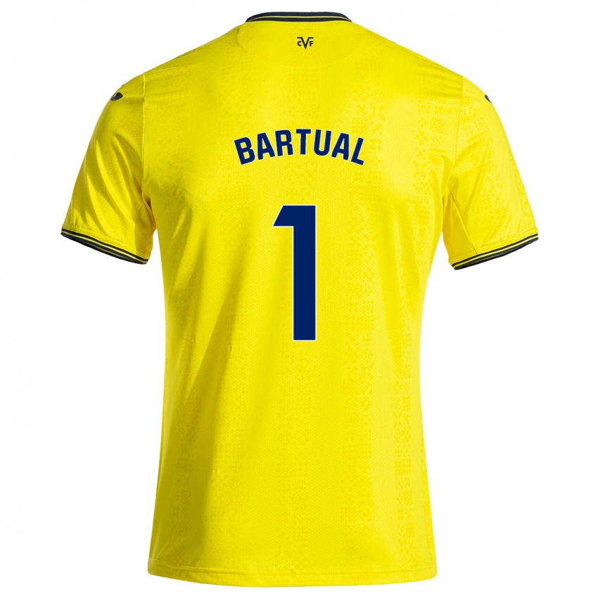 Femme Maillot Kike Bartual #1 Jaune Noir Tenues Domicile 2024/25 T-Shirt Suisse