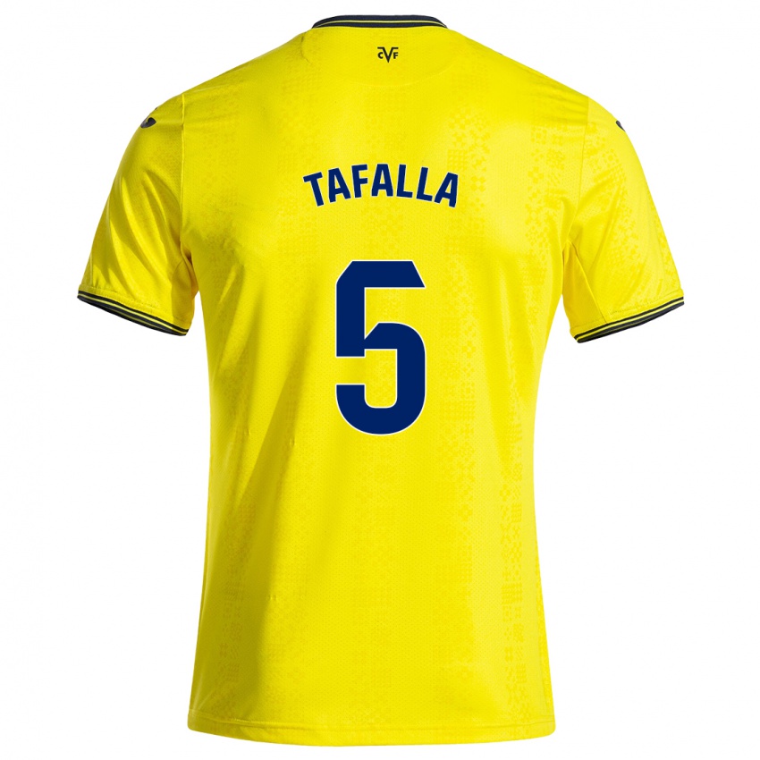 Femme Maillot Fran Tafalla #5 Jaune Noir Tenues Domicile 2024/25 T-Shirt Suisse