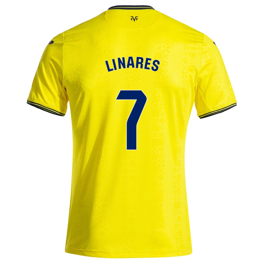 Femme Maillot Mario Linares #7 Jaune Noir Tenues Domicile 2024/25 T-Shirt Suisse