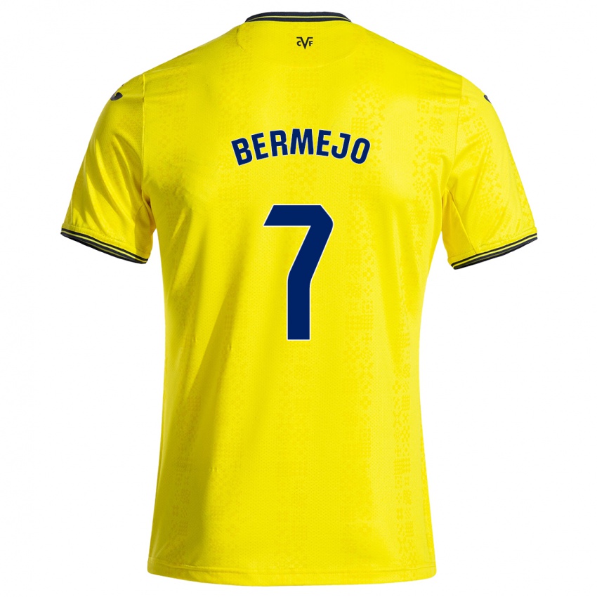 Femme Maillot Celso Bermejo #7 Jaune Noir Tenues Domicile 2024/25 T-Shirt Suisse