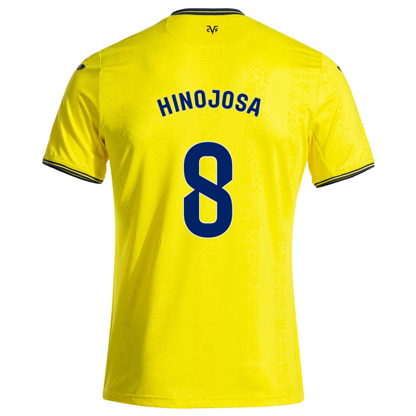 Femme Maillot Sergio Hinojosa #8 Jaune Noir Tenues Domicile 2024/25 T-Shirt Suisse