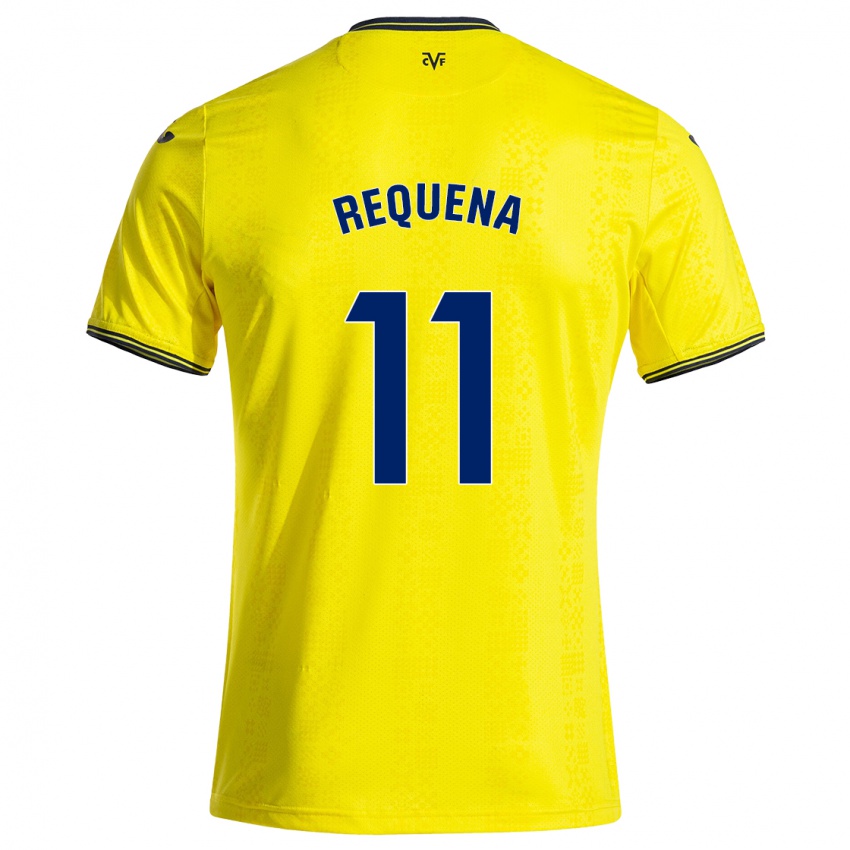 Femme Maillot Dani Requena #11 Jaune Noir Tenues Domicile 2024/25 T-Shirt Suisse