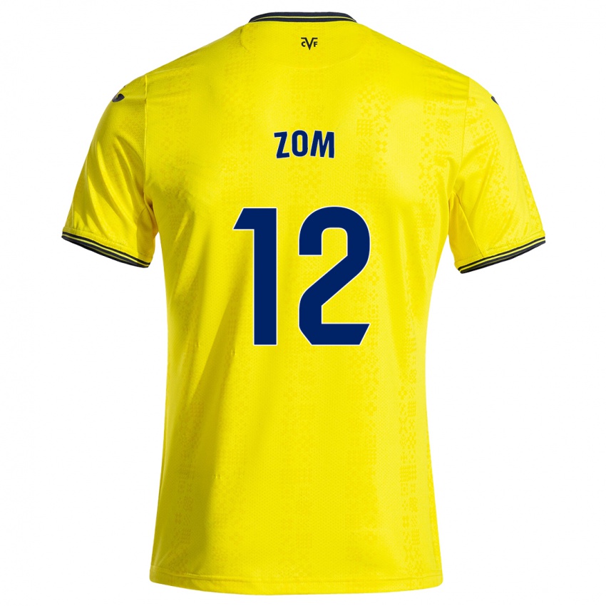 Femme Maillot Ludo Zom #12 Jaune Noir Tenues Domicile 2024/25 T-Shirt Suisse