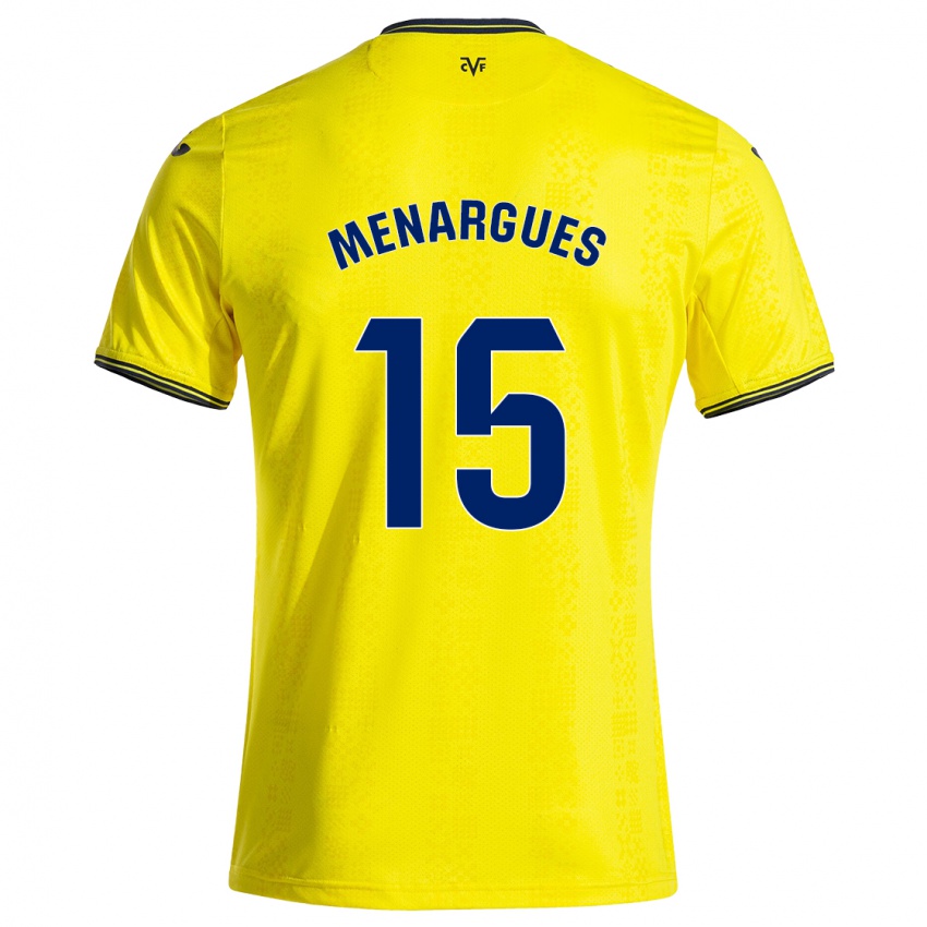 Femme Maillot Joseda Menargues #15 Jaune Noir Tenues Domicile 2024/25 T-Shirt Suisse