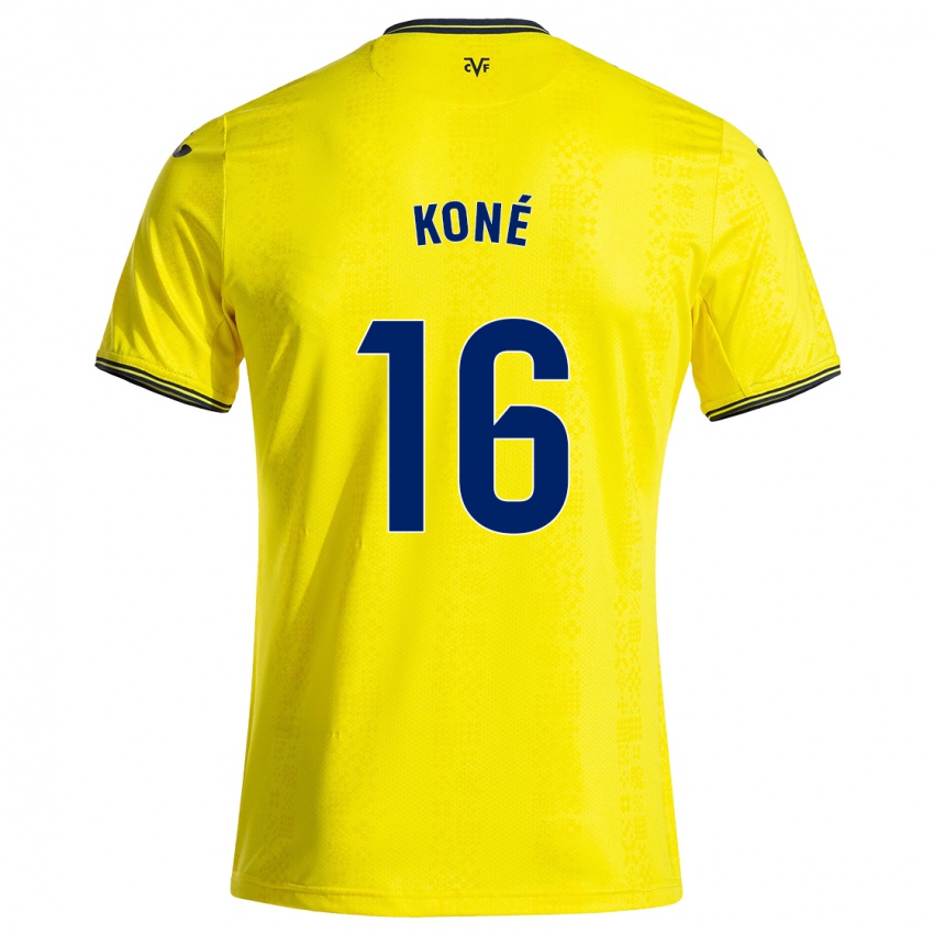 Femme Maillot Ayouba Koné #16 Jaune Noir Tenues Domicile 2024/25 T-Shirt Suisse