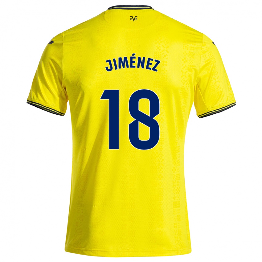 Femme Maillot Alex Jiménez #18 Jaune Noir Tenues Domicile 2024/25 T-Shirt Suisse