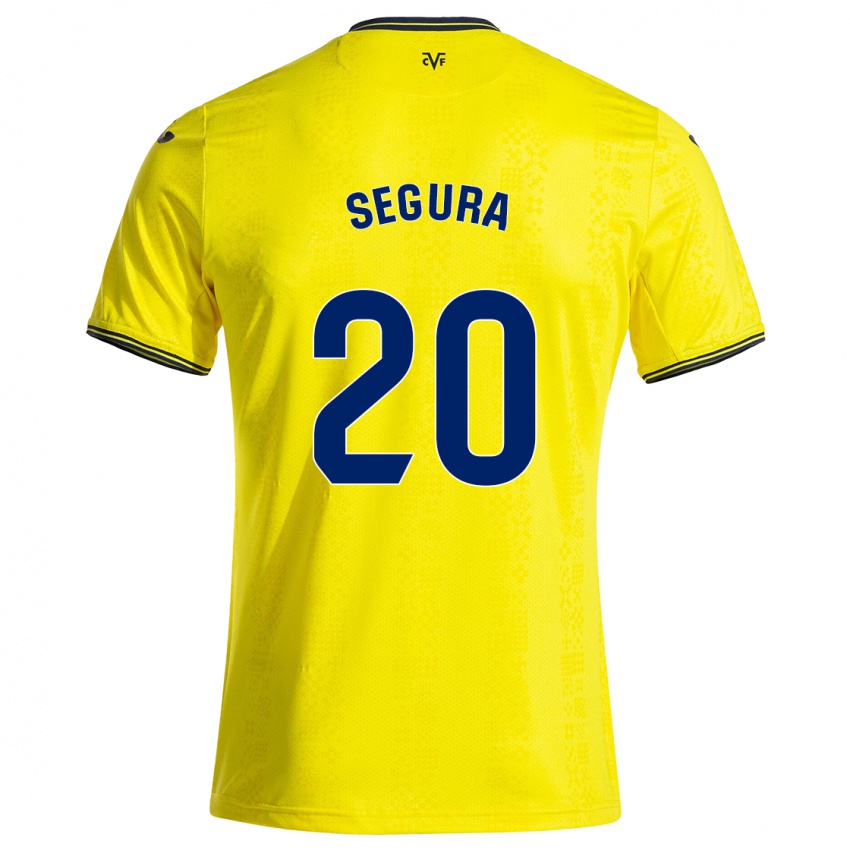 Femme Maillot Carlos Segura #20 Jaune Noir Tenues Domicile 2024/25 T-Shirt Suisse