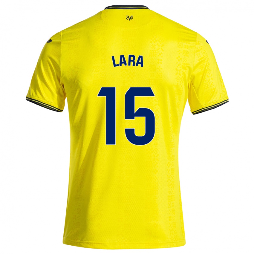 Femme Maillot Francisca Lara #15 Jaune Noir Tenues Domicile 2024/25 T-Shirt Suisse