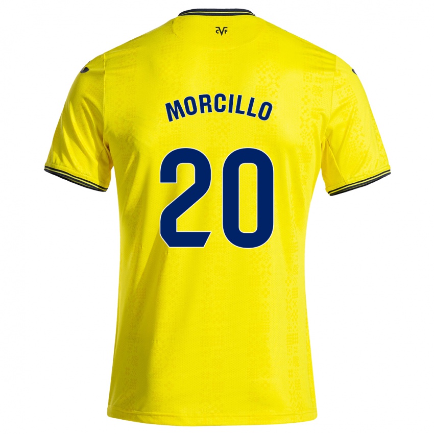 Femme Maillot Raquel Morcillo #20 Jaune Noir Tenues Domicile 2024/25 T-Shirt Suisse