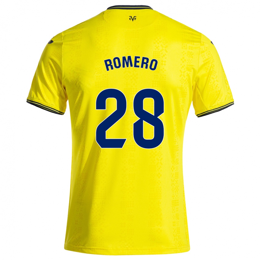 Femme Maillot María Romero #28 Jaune Noir Tenues Domicile 2024/25 T-Shirt Suisse