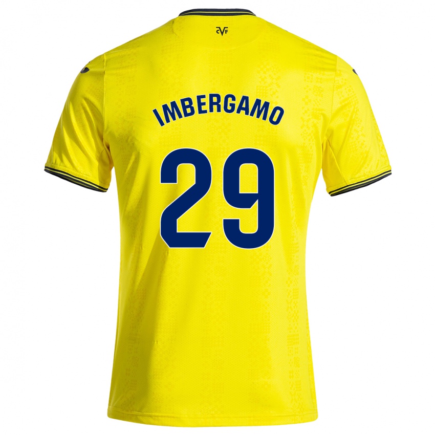 Femme Maillot Mar Imbergamo #29 Jaune Noir Tenues Domicile 2024/25 T-Shirt Suisse