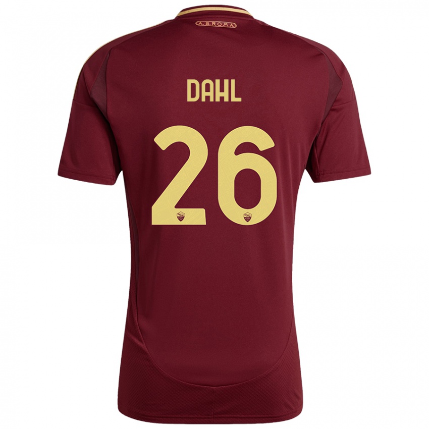 Damen Samuel Dahl #26 Rot Braun Gold Heimtrikot Trikot 2024/25 T-Shirt Schweiz