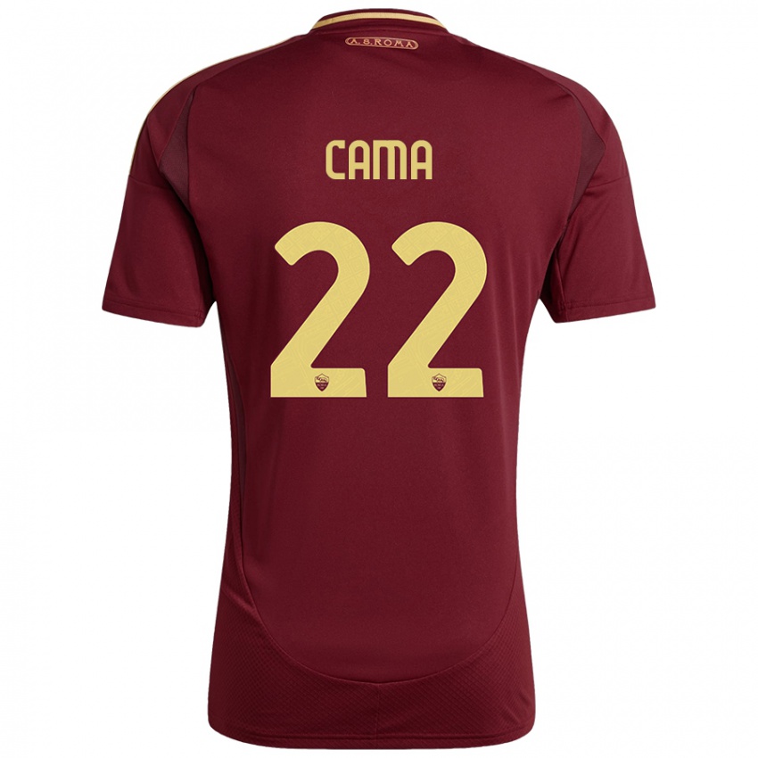 Damen Cristian Cama #22 Rot Braun Gold Heimtrikot Trikot 2024/25 T-Shirt Schweiz