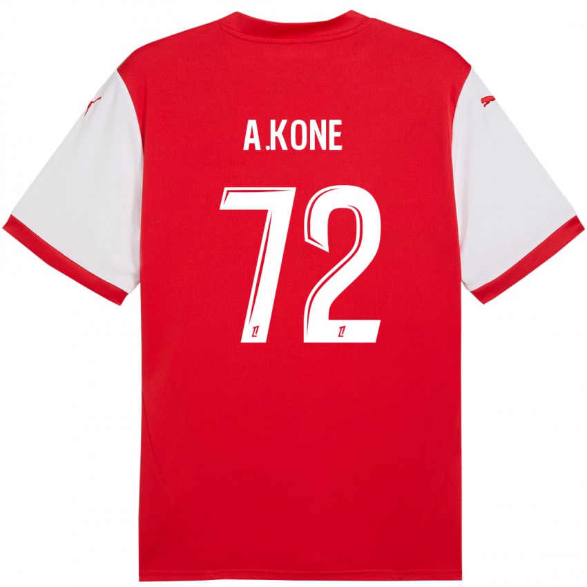 Femme Maillot Amadou Koné #72 Rouge Blanc Tenues Domicile 2024/25 T-Shirt Suisse