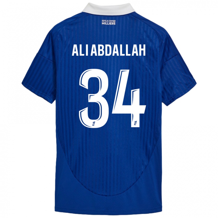 Femme Maillot Aboubacar Ali Abdallah #34 Bleu Blanc Tenues Domicile 2024/25 T-Shirt Suisse