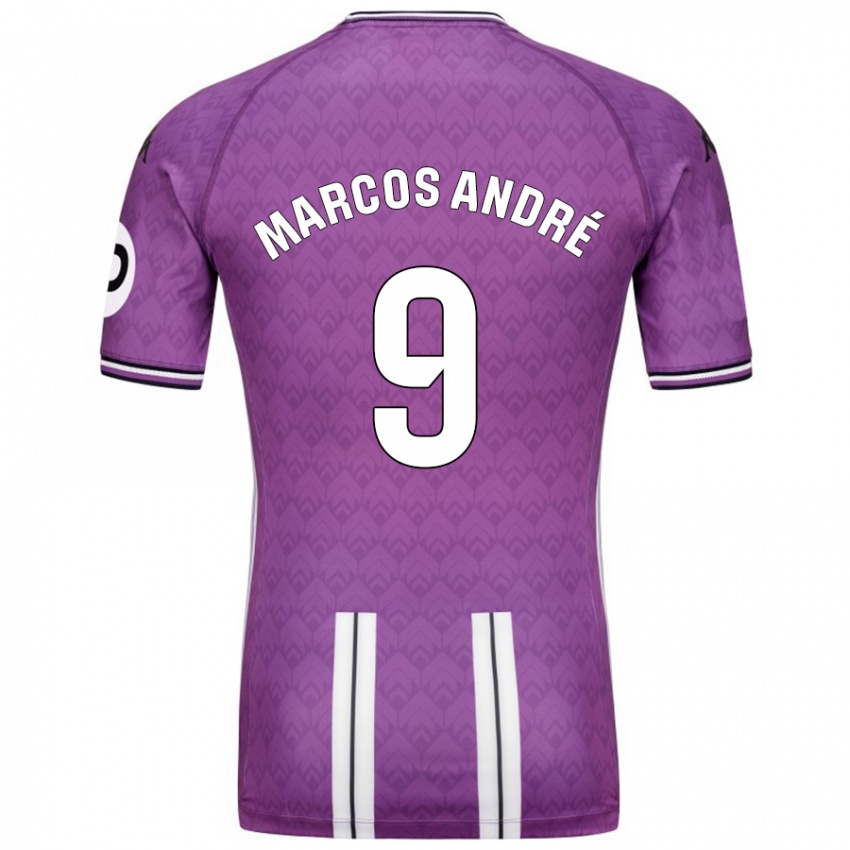 Femme Maillot Marcos Andre #9 Violet Blanc Tenues Domicile 2024/25 T-Shirt Suisse