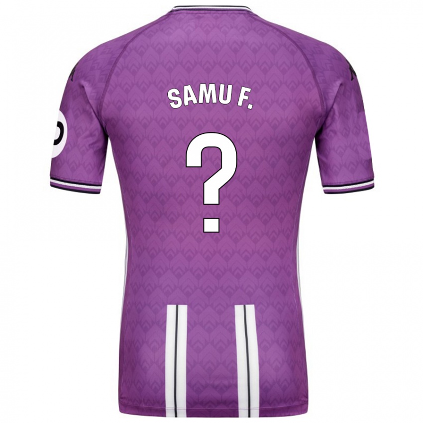 Femme Maillot Samu Fernández #0 Violet Blanc Tenues Domicile 2024/25 T-Shirt Suisse