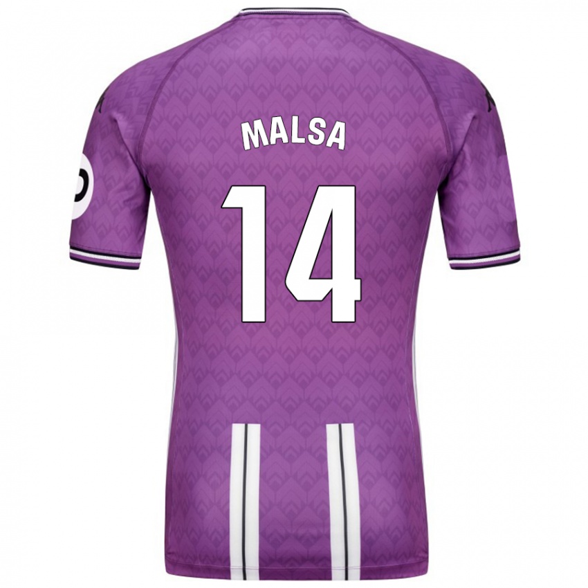 Damen Mickaël Malsa #14 Violett Weiß Heimtrikot Trikot 2024/25 T-Shirt Schweiz