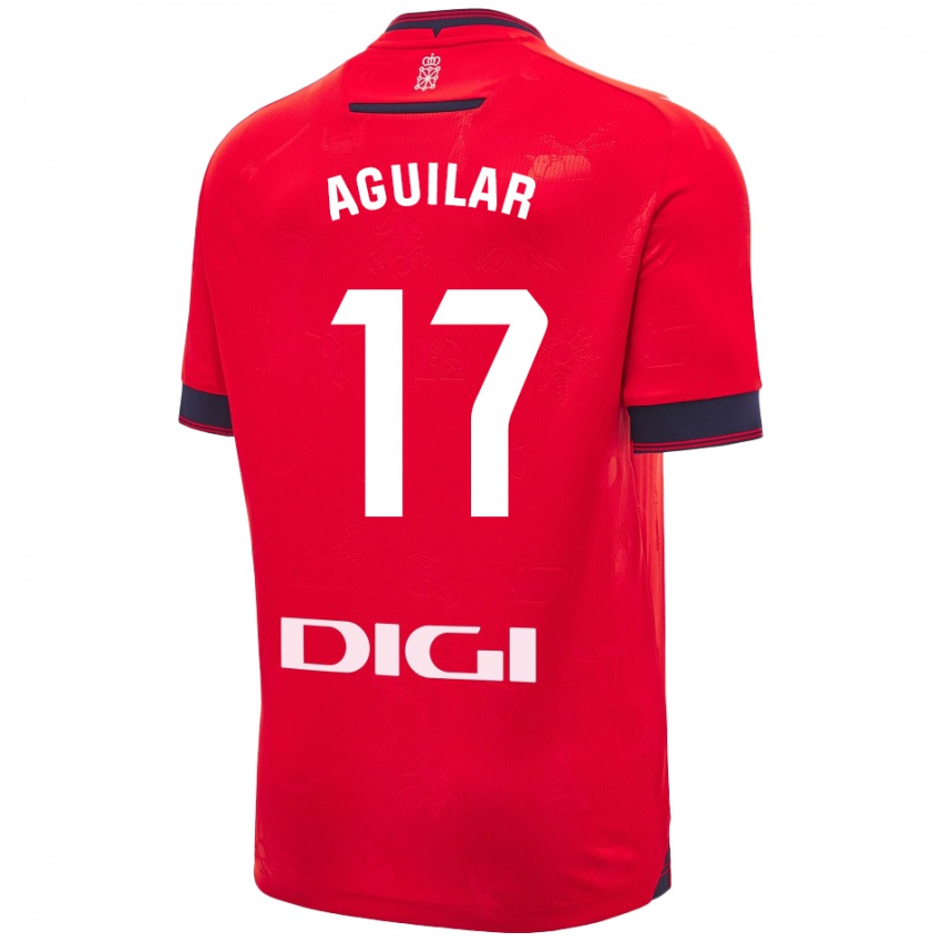 Damen Eneko Aguilar #17 Rot Weiß Heimtrikot Trikot 2024/25 T-Shirt Schweiz