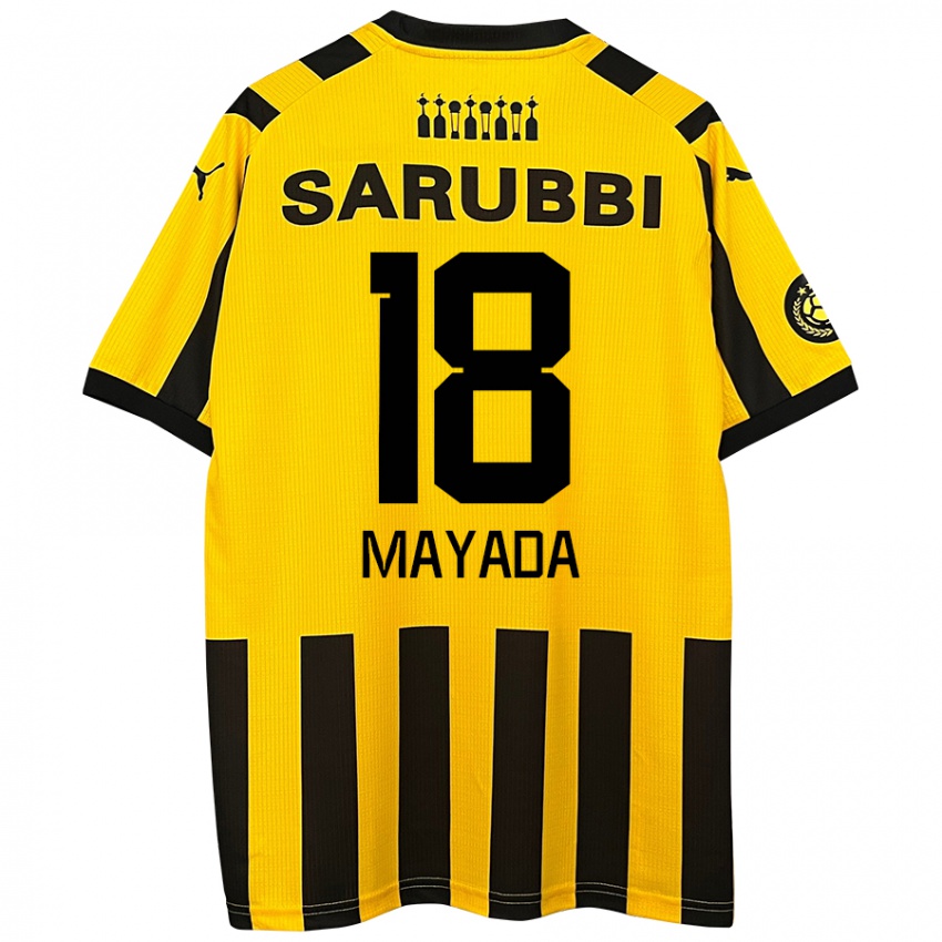 Femme Maillot Camilo Mayada #18 Jaune Noir Tenues Domicile 2024/25 T-Shirt Suisse