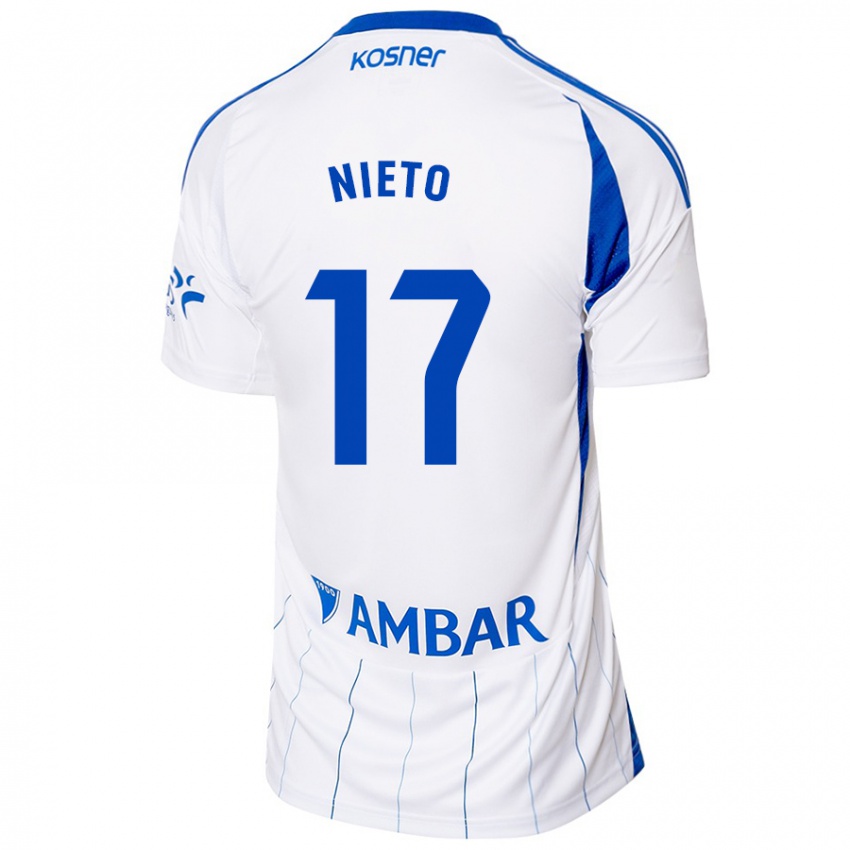 Damen Carlos Nieto #17 Rot Weiß Heimtrikot Trikot 2024/25 T-Shirt Schweiz