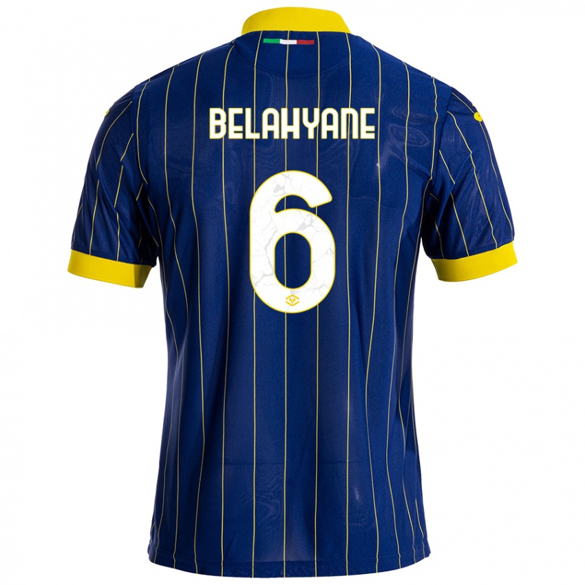 Femme Maillot Reda Belahyane #6 Bleu Jaune Tenues Domicile 2024/25 T-Shirt Suisse