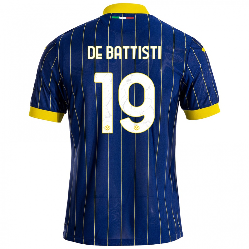 Femme Maillot Davide De Battisti #19 Bleu Jaune Tenues Domicile 2024/25 T-Shirt Suisse