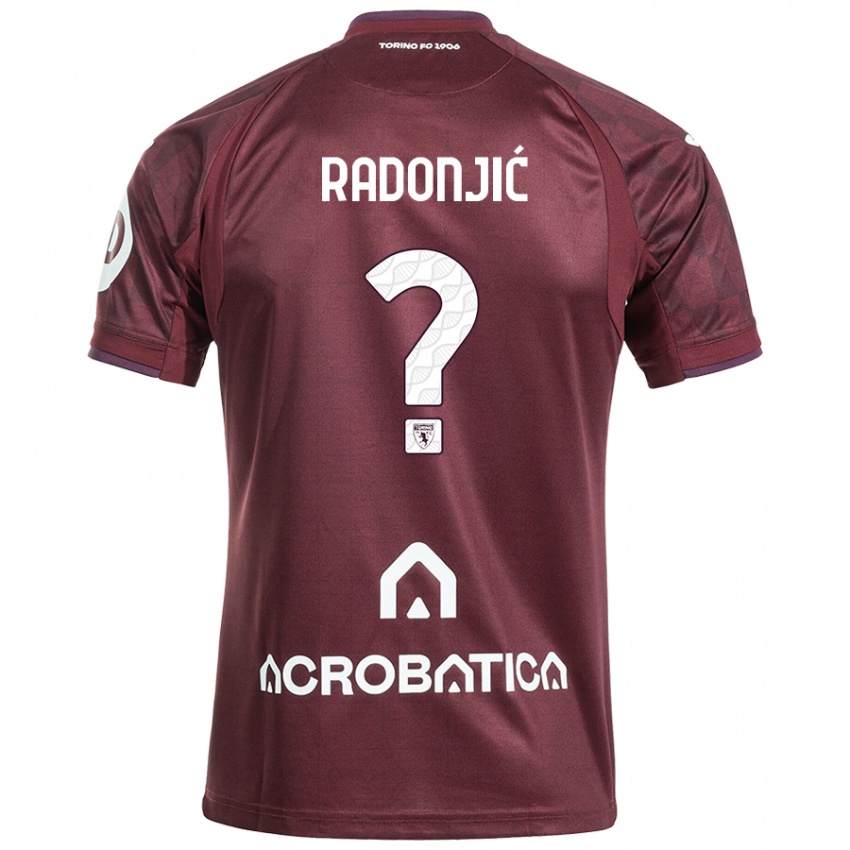 Femme Maillot Nemanja Radonjic #0 Bordeaux Blanc Tenues Domicile 2024/25 T-Shirt Suisse