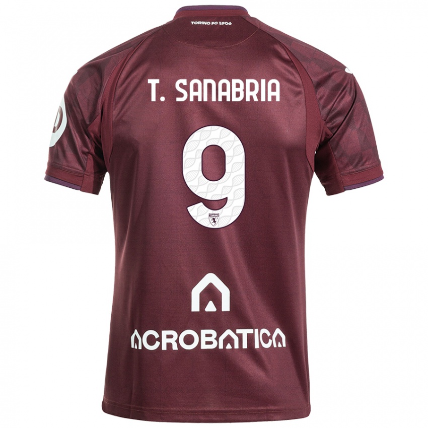 Femme Maillot Antonio Sanabria #9 Bordeaux Blanc Tenues Domicile 2024/25 T-Shirt Suisse