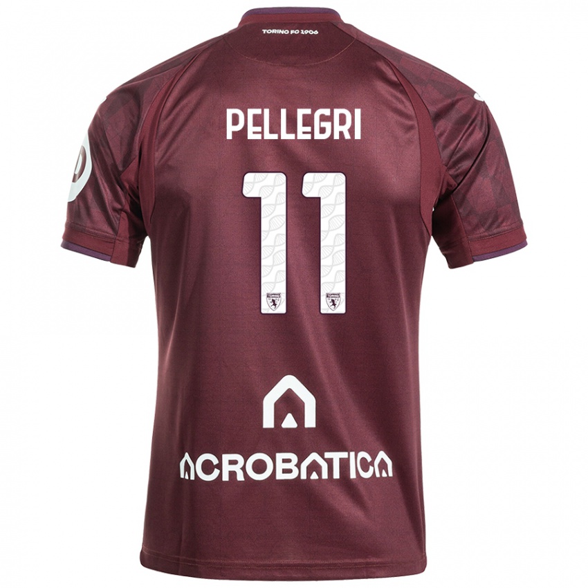 Femme Maillot Pietro Pellegri #11 Bordeaux Blanc Tenues Domicile 2024/25 T-Shirt Suisse