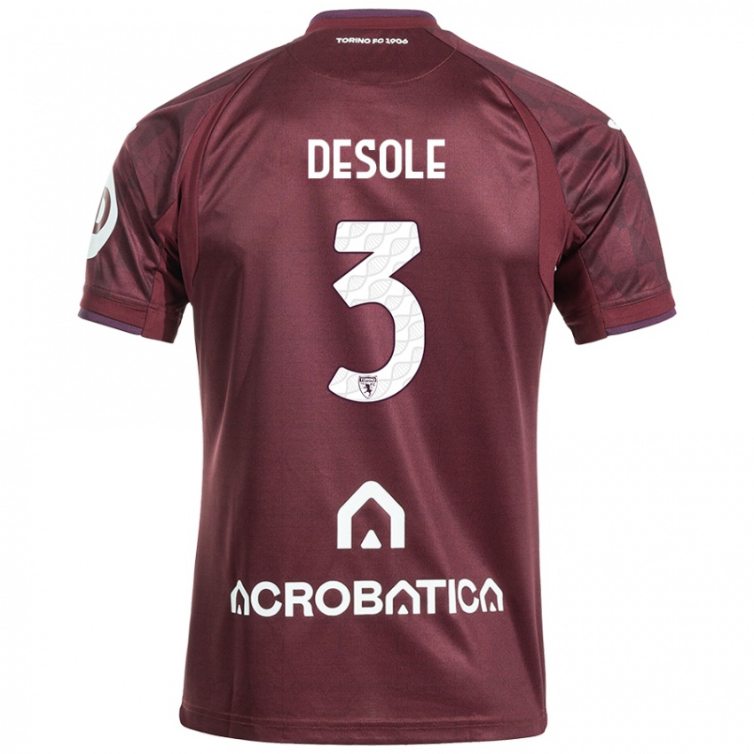 Femme Maillot Fabio Desole #3 Bordeaux Blanc Tenues Domicile 2024/25 T-Shirt Suisse