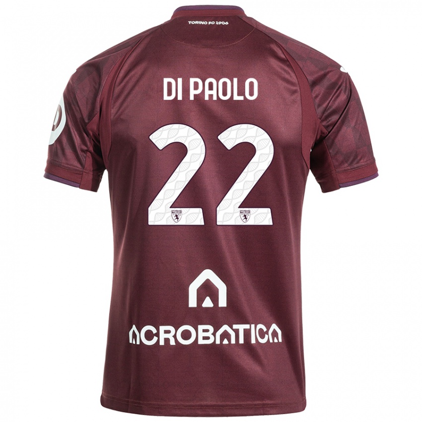 Femme Maillot Sebastiano Di Paolo #22 Bordeaux Blanc Tenues Domicile 2024/25 T-Shirt Suisse