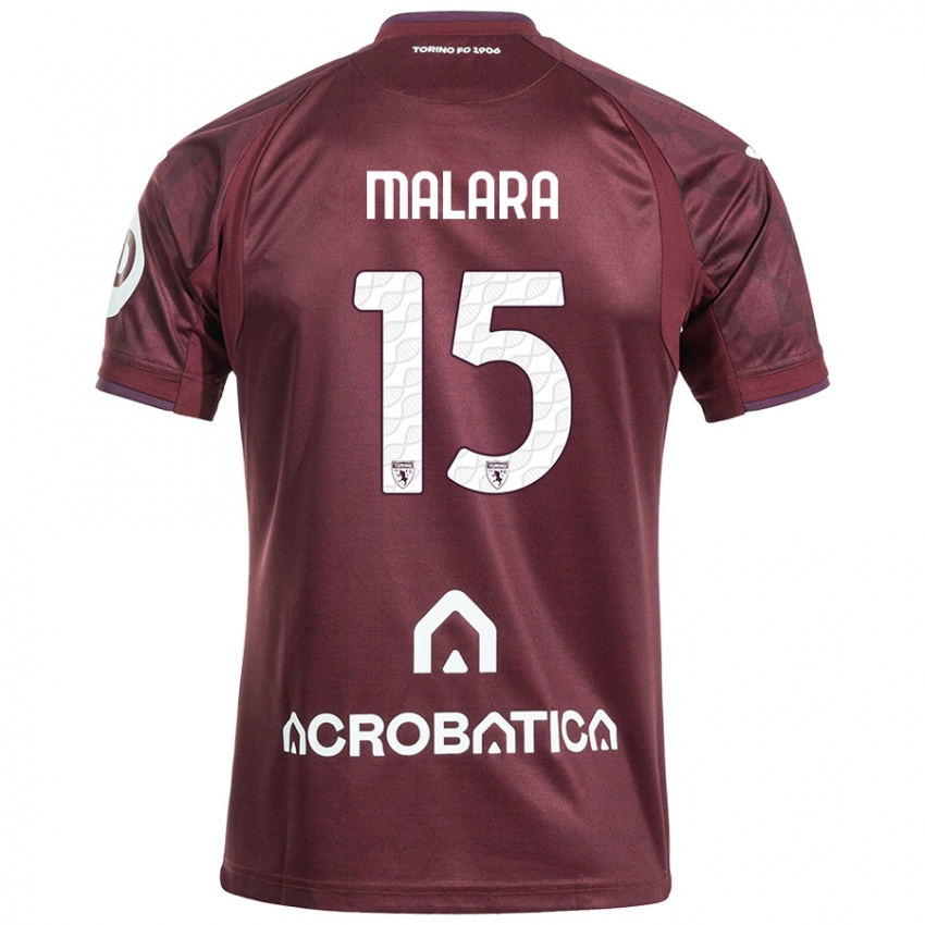 Femme Maillot Sara Malara #15 Bordeaux Blanc Tenues Domicile 2024/25 T-Shirt Suisse