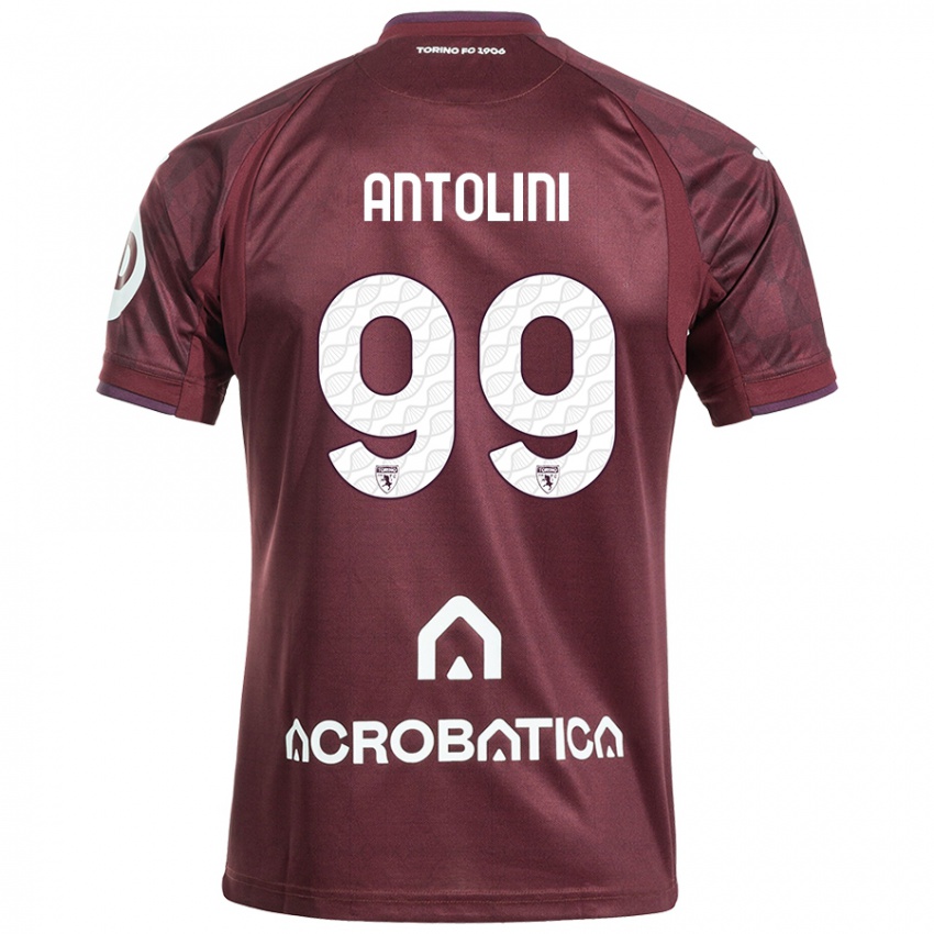 Femme Maillot Jacopo Antolini #99 Bordeaux Blanc Tenues Domicile 2024/25 T-Shirt Suisse