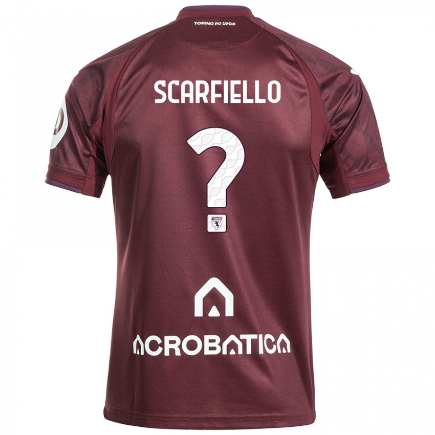 Femme Maillot Luca Scarfiello #0 Bordeaux Blanc Tenues Domicile 2024/25 T-Shirt Suisse