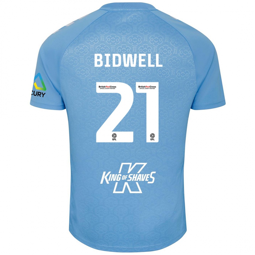 Femme Maillot Jake Bidwell #21 Bleu Blanc Tenues Domicile 2024/25 T-Shirt Suisse