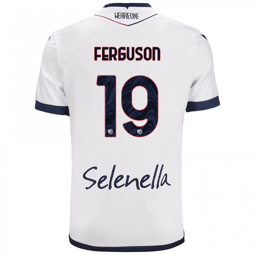 Femme Maillot Lewis Ferguson #19 Blanc Bleu Royal Tenues Extérieur 2024/25 T-Shirt Suisse