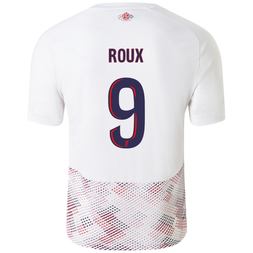 Femme Maillot Danielle Roux #9 Blanc Bleu Royal Tenues Extérieur 2024/25 T-Shirt Suisse