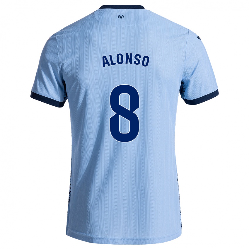 Femme Maillot Rodri Alonso #8 Bleu Ciel Tenues Extérieur 2024/25 T-Shirt Suisse