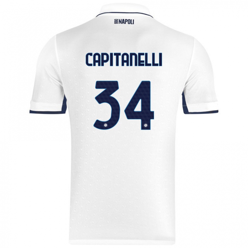 Damen Ilaria Capitanelli #34 Weiß Königsblau Auswärtstrikot Trikot 2024/25 T-Shirt Schweiz