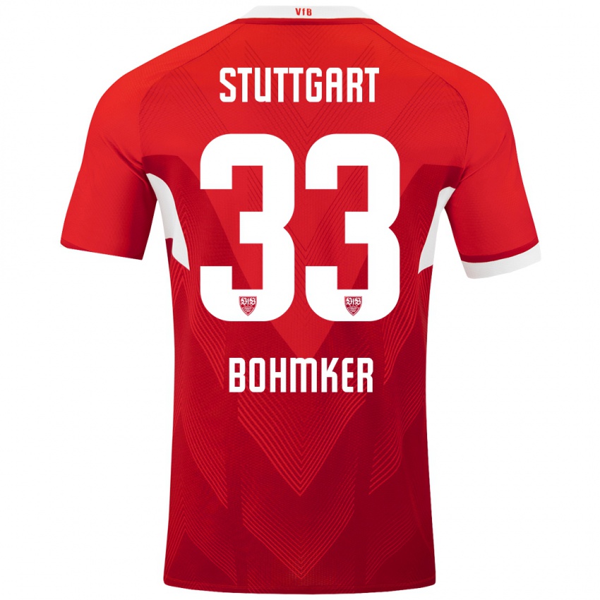 Damen Finn Böhmker #33 Rot Weiß Auswärtstrikot Trikot 2024/25 T-Shirt Schweiz