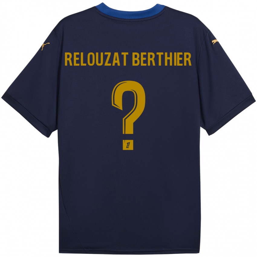 Femme Maillot Maxime Relouzat Berthier #0 Bleu Marine Doré Tenues Extérieur 2024/25 T-Shirt Suisse